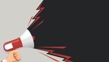 Illustration of a megaphone to accompany the article America: Exporting Radical Social Ideologies to the World