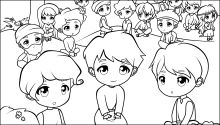 Jesus Gives the Beatitudes audience coloring page