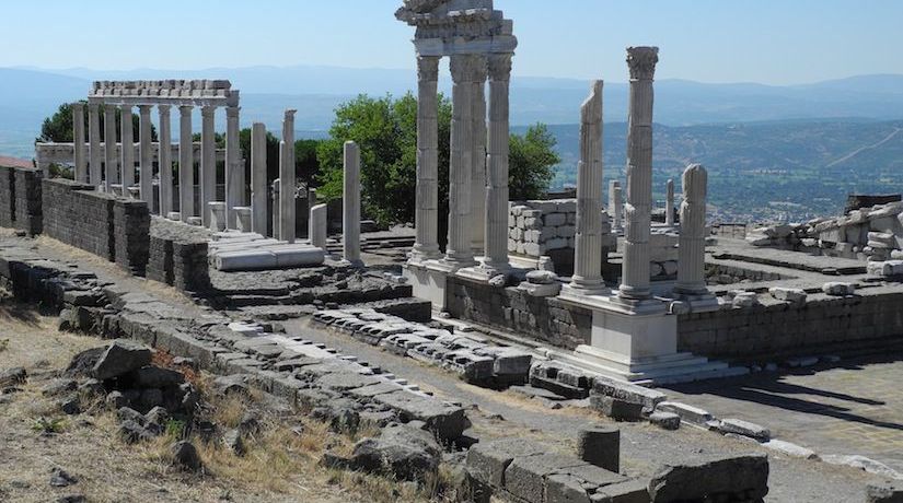 Ruins of the temple of Trajan at Pergamos.