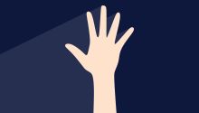 Graphic of a reaching hand to illustrate the article Reaching Out in Faith.